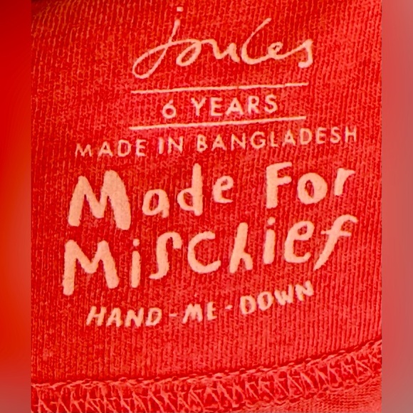 Joules EUC SZ 6 Pink T-Shirt with heart pocket - Picture 4 of 5